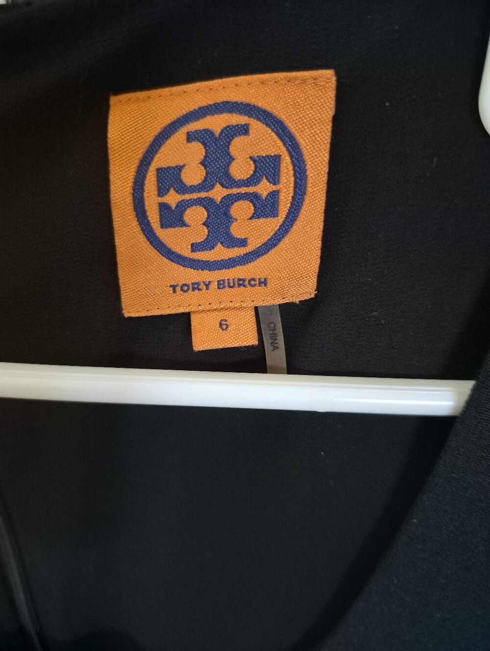 Tory Burch Black Dress with Orange Logo Tag